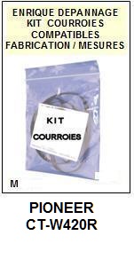 PIONEER CTW420R CT-W420R <BR>kit 4 courroies pour platine k7 (<b>set belts</b>)<small> 2017-01</small>