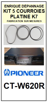 PIONEER-CTW620R CT-W620R-COURROIES-COMPATIBLES