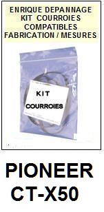 PIONEER CTX50 CT-X50 <BR>kit 3 courroies pour platine k7 (<b>set belts</b>)<small> fvrier-2017</small>