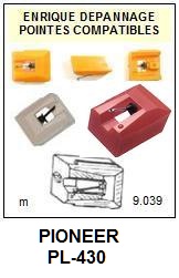 <strong>PIONEER PL430.</strong> PL-430 (2montage) <br>Pointe sphrique pour tourne-disques (<B>sphrical stylus</b>)<SMALL> 2018 AVRIL</SMALL>