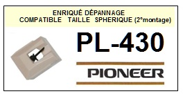 <strong>PIONEER PL430.</strong> PL-430 (2montage) <br>Pointe sphrique pour tourne-disques (<B>sphrical stylus</b>)<SMALL> 2018 AVRIL</SMALL>