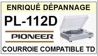 PIONEER PL112D PL-112D <br>Courroie plate d'entrainement tourne-disques (<b>flat belt</b>)<small> mars-2017</small>