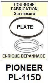 PIONEER PL115D PL-115D <br>Courroie plate d'entrainement tourne-disques (<b>flat belt</b>)<small> 2017-02</small>