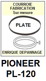 PIONEER PL120 PL-120 <br>Courroie plate d'entrainement tourne-disques (<b>flat belt</b>)<small> 2017 MAI</small>