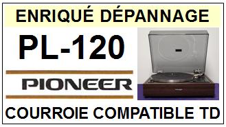 PIONEER PL120 PL-120 <br>Courroie plate d'entrainement tourne-disques (<b>flat belt</b>)<small> 2017 MAI</small>