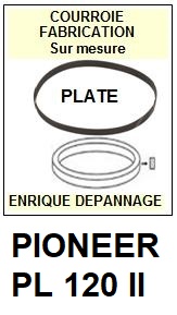 PIONEER PL120II PL120 II <br>Courroie plate d'entrainement tourne-disques (<b>flat belt</b>)<small> 2017 DECEMBRE</small>