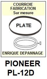 PIONEER PL12D PL-12D <br>Courroie plate d'entrainement tourne-disques (<b>flat belt</b>)<small> 2017 JUILLET</small>