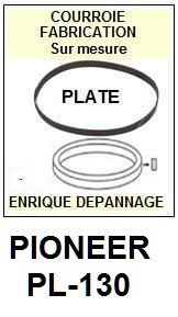 PIONEER PL130 PL-130 <br>Courroie plate d'entrainement tourne-disques (<b>flat belt</b>)<small> fvrier-2017</small>