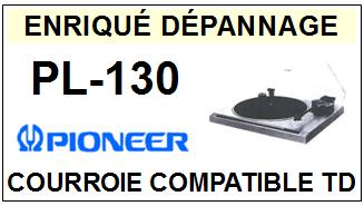 PIONEER PL130 PL-130 <br>Courroie plate d'entrainement tourne-disques (<b>flat belt</b>)<small> fvrier-2017</small>