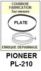 PIONEER PL210 PL-210 <br>Courroie plate d'entrainement tourne-disques (<b>flat belt</b>)<small> 2017-02</small>