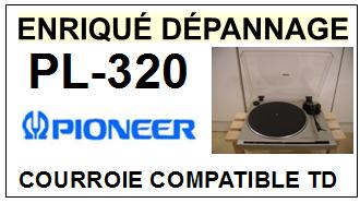 PIONEER<br> PL320 PL-320 Courroie (flat belt) pour Tourne-disques <BR><small>sce 2015-01</small>