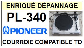 PIONEER <br>Platine PL340 PL-340 Courroie (flat belt) Tourne-disques <BR><small>sce(1&2) 2015-08</small>