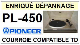 PIONEER <br> PL450 PL-450 Courroie (flat belt) Tourne-disques <BR><small>sce 2015-04</small>