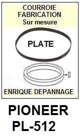 PIONEER PL512 PL-512 <br>Courroie plate d'entrainement tourne-disques (<b>flat belt</b>)<small> 2017-02</small>