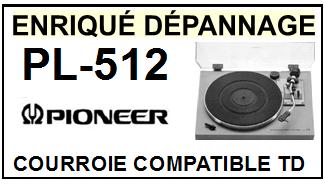 PIONEER PL512 PL-512 <br>Courroie plate d'entrainement tourne-disques (<b>flat belt</b>)<small> 2017-02</small>