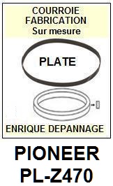 PIONEER PLZ470 PL-Z470 <br>Courroie plate d'entrainement tourne-disques (<b>flat belt</b>)<small> 2017-01</small>