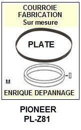 PIONEER PLZ81 PL-Z81 <br>Courroie plate d'entrainement tourne-disques (<b>flat belt</b>)<small> 2017-01</small>