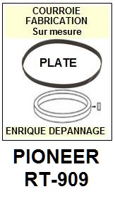 PIONEER RT909 RT-909 <br>courroie compatible magntophone (<B>flat  belt</B>)<SMALL> fevrier-2017</SMALL>