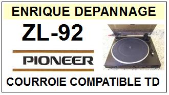 PIONEER ZL92 ZL-92 Courroie Compatible Tourne-disques