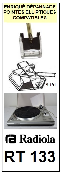 RADIOLA Platine  RT133    Pointe de lecture compatible diamant elliptique