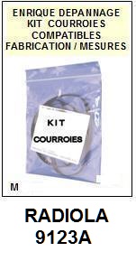 RADIOLA 9123A  <br>kit 4 courroies pour magntophone (<b>set belts</b>)<small> 2017-01</small>
