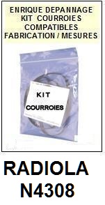 RADIOLA N4308  <br>kit 4 courroies pour magntophone (<b>set belts</b>)<small> fevrier-2017</small>