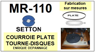 SETTON  MR110  MR-110  Courroie Compatible Tourne-disques
