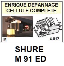 SHURE<br> M91ED M-91ED Cellule (cartridge)avec diamant Elliptique<br> <SMALL>se+celre 2015-05</small>