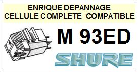 SHURE M93ED M-93ED Cellule avec diamant Elliptique <br><SMALL>cel-e 2014-05</small>