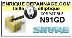 SHURE-N91GD-POINTES-DE-LECTURE-DIAMANTS-SAPHIRS-COMPATIBLES