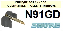SHURE-N91GD-POINTES-DE-LECTURE-DIAMANTS-SAPHIRS-COMPATIBLES