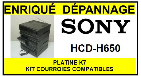 SONY  HCDH650 kit 2 X 2  courroies compatibles platine k7 SONY   HCD-H650