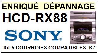 SONY-HCDRX88 HCD-RX88-COURROIES-COMPATIBLES