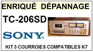 SONY-TC206SD TC-206SD-COURROIES-COMPATIBLES