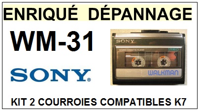 SONY-WM31 WM-31-COURROIES-COMPATIBLES