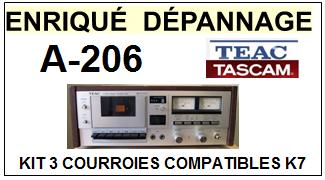 TEAC TASCAM-A206 A-206-COURROIES-ET-KITS-COURROIES-COMPATIBLES