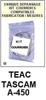 TEAC TASCAM  A450  A-450  kit 3 Courroies Compatibles Platine K7