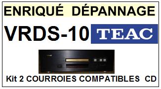 TEAC TASCAM VRDS10 VRDS-10 <BR>kit 2 Courroies pour driver cd (<b>set belts</b>)<small> mars-2017</small>