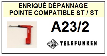 TELEFUNKEN-A23/2-POINTES-DE-LECTURE-DIAMANTS-SAPHIRS-COMPATIBLES