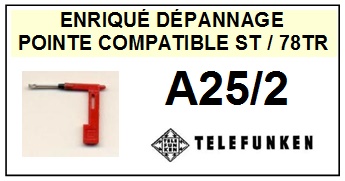 TELEFUNKEN-A25/2-POINTES-DE-LECTURE-DIAMANTS-SAPHIRS-COMPATIBLES