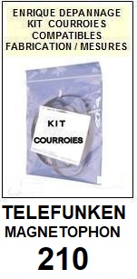 TELEFUNKEN-MAGNETOPHON 210-COURROIES-ET-KITS-COURROIES-COMPATIBLES