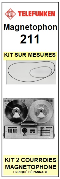 TELEFUNKEN-MAGNETOPHON 211-COURROIES-COMPATIBLES