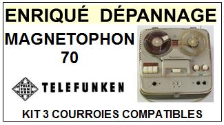 TELEFUNKEN-MAGNETOPHON 70-COURROIES-COMPATIBLES