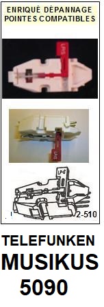 TELEFUNKEN<br> MUSIKUS 5090 Cellule (cartridge) pour tourne-disques<SMALL> 2015-09</small>