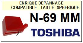 TOSHIBA-N69MM N-69 MM-POINTES-DE-LECTURE-DIAMANTS-SAPHIRS-COMPATIBLES