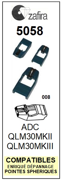 ZAFIRA-5058 (ADC QLM30MKII QLM30MKIII)-POINTES-DE-LECTURE-DIAMANTS-SAPHIRS-COMPATIBLES