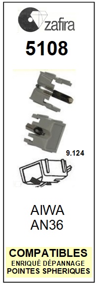 ZAFIRA-5108 (AIWA AN36)-POINTES-DE-LECTURE-DIAMANTS-SAPHIRS-COMPATIBLES