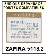 ZAFIRA-5118.2 (AKAI RS33 RS35)-POINTES-DE-LECTURE-DIAMANTS-SAPHIRS-COMPATIBLES