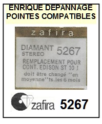 ZAFIRA-5267 (CONTINENTAL EDISON ST10J)-POINTES-DE-LECTURE-DIAMANTS-SAPHIRS-COMPATIBLES