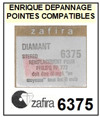 ZAFIRA-6375 (PHILIPS FP772 MM)-POINTES-DE-LECTURE-DIAMANTS-SAPHIRS-COMPATIBLES